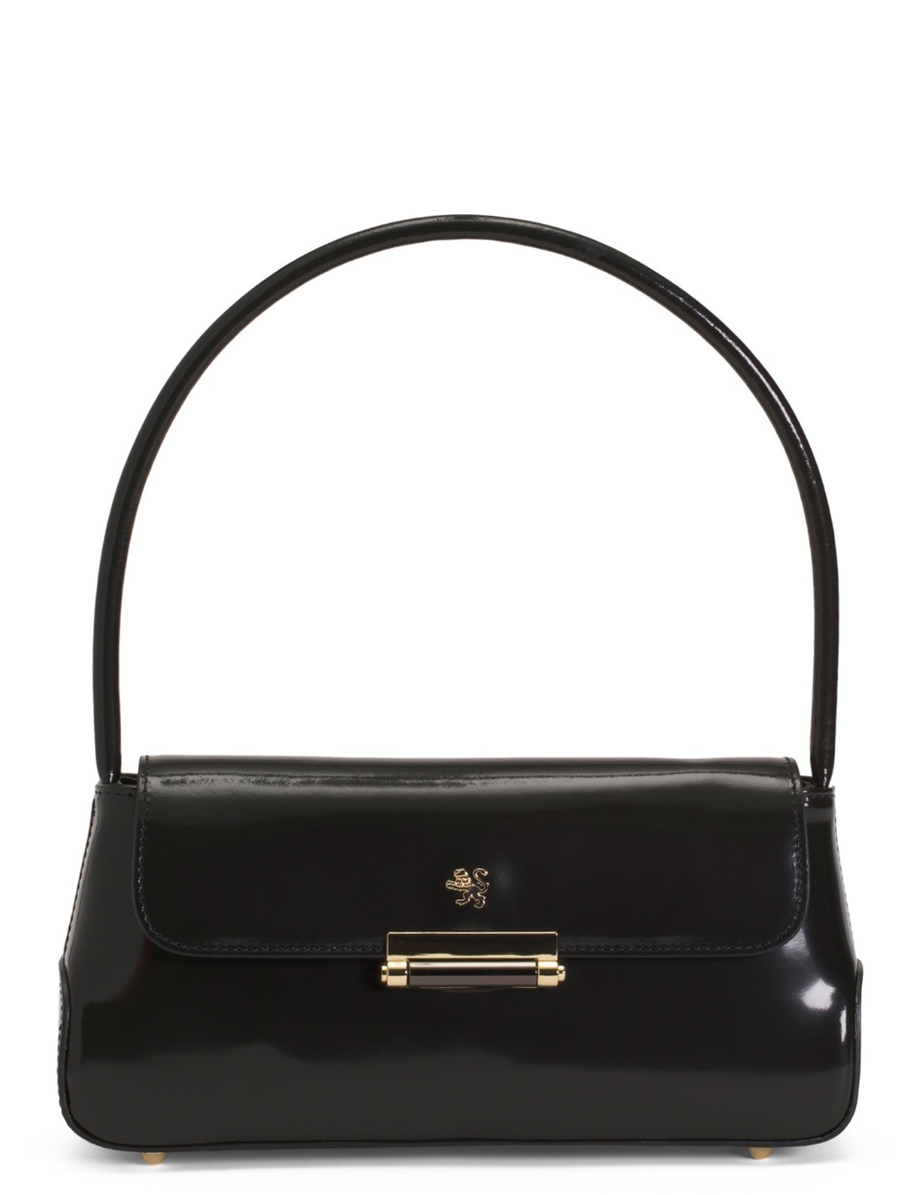 Pratesi Firenze Black Patent Leather Shoulder Bag NWT Made in Italy